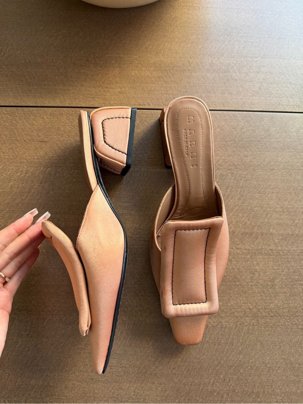 Marni Sabot Satin Mules (Blush)